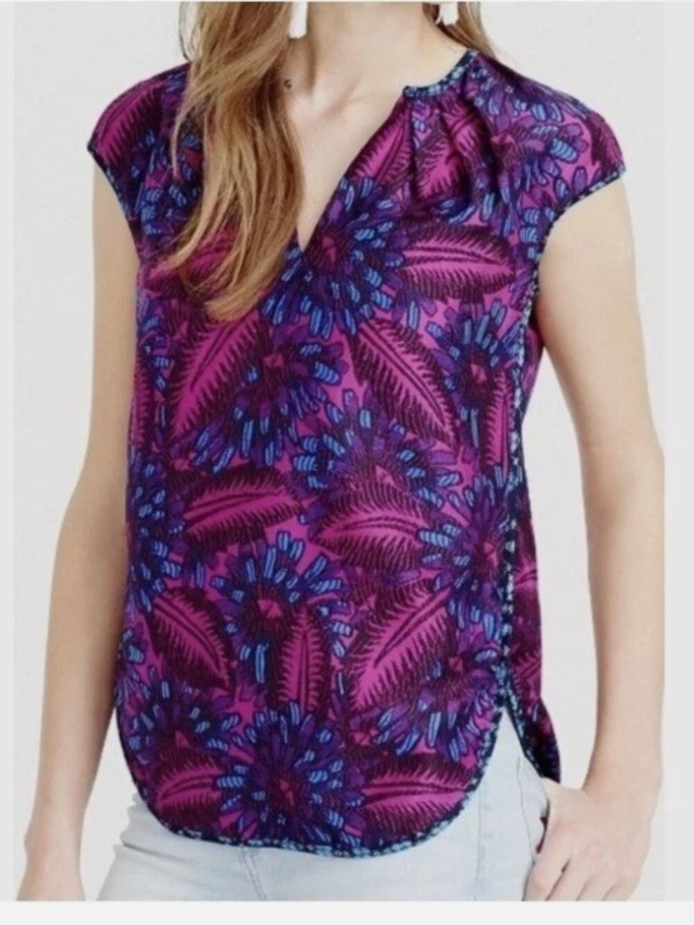 J.Crew Midnight Floral Cocoon Top